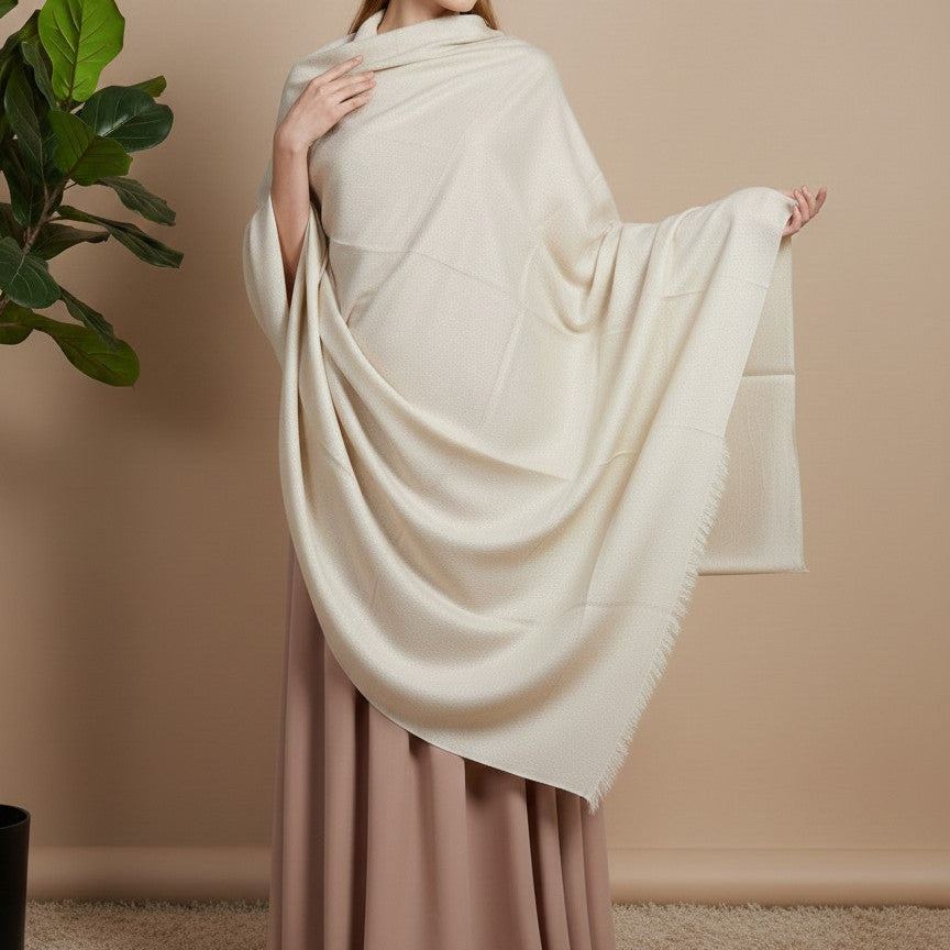Shimmer Cream Shawl