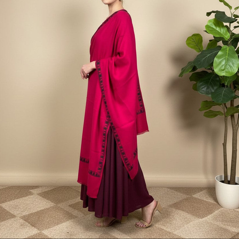 Magenta Geometric Shawl