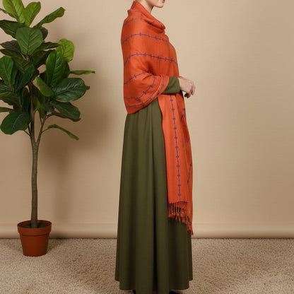 Terracotta Blue Shawl