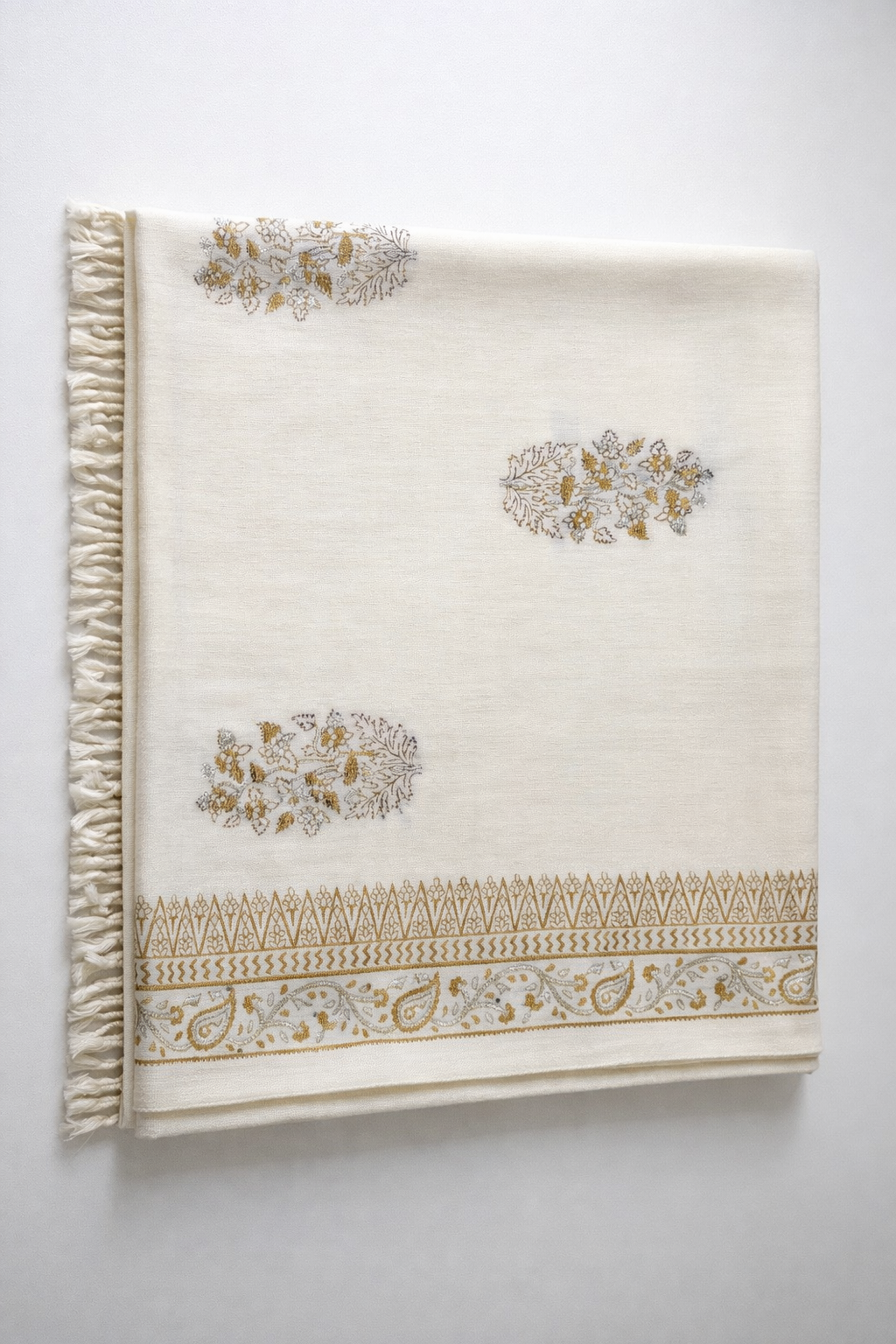 Ivory Gold Shawl