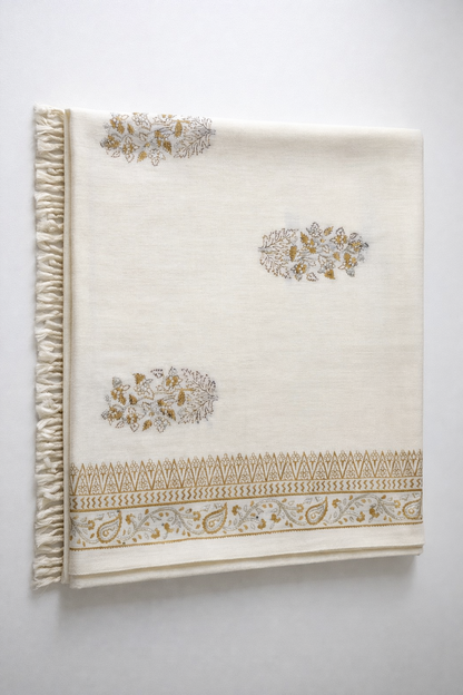 Ivory Gold Shawl